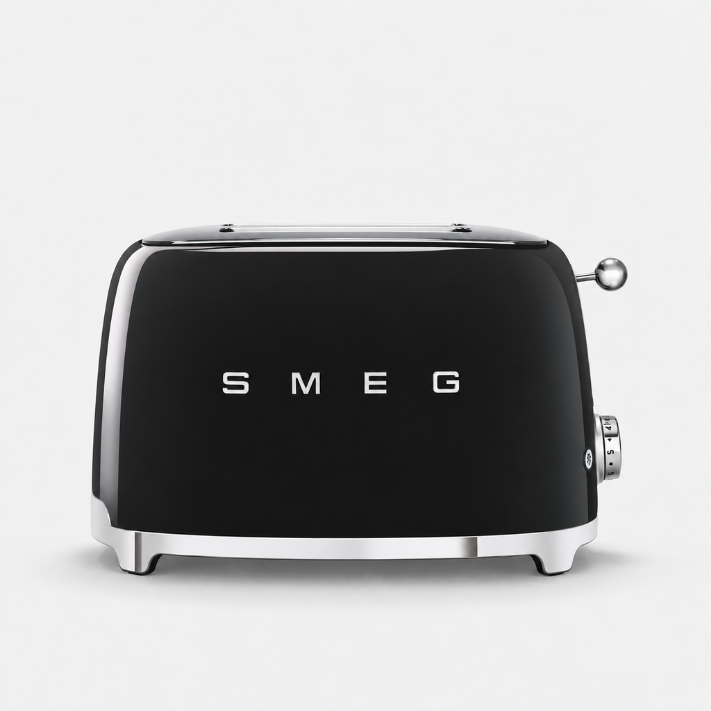 Smeg 50'S Retro Style Aesthetic 2 Slice Toaster Blk | TSF01BLUK