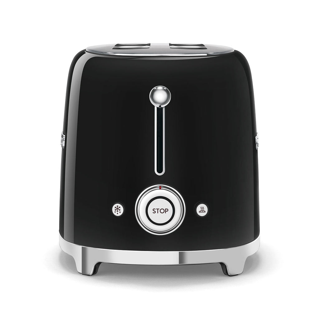 Smeg 50'S Retro Style Aesthetic 2 Slice Toaster Blk | TSF01BLUK